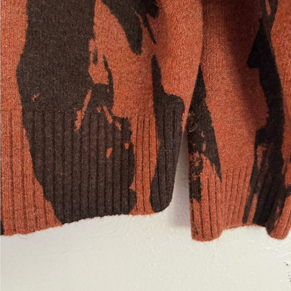 Kenzo Wool Sweater Brown Pleat Camo Jumper Designer Fall Oversized Cozy Chunky - Picture 8 of 12
